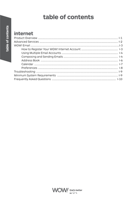 Table of Contents Preferences Calendar Frequently Asked Questions