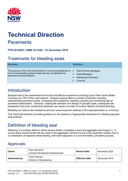 PTD 2019 001 | RMS.19.1436 – Treatments for Bleeding Seals