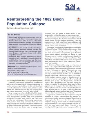 Reinterpreting the 1882 Bison Population Collapse by Sierra Dawn Stoneberg Holt