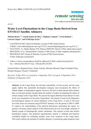 Water Level Fluctuations in the Congo Basin Derived from ENVISAT Satellite Altimetry