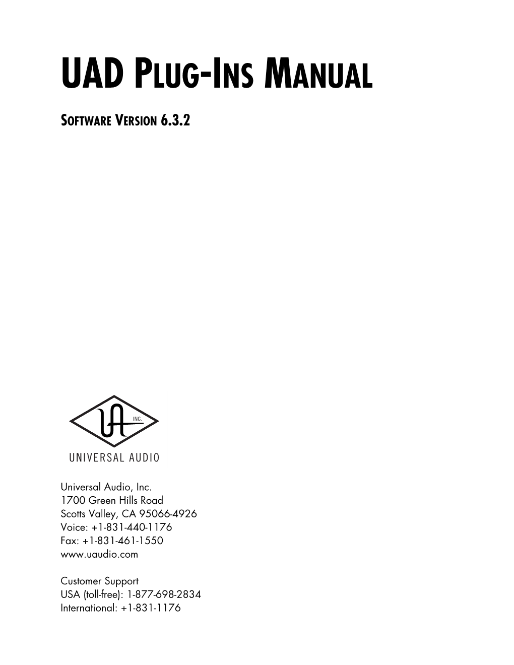 UAD Powered Plug-Ins Manual V6.3.2