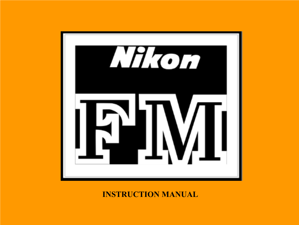 Nikon FM Manual