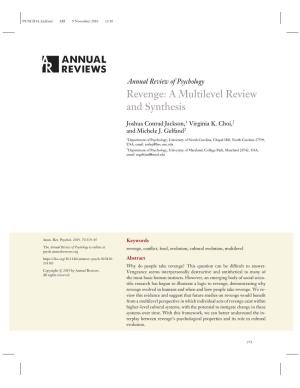 Revenge: a Multilevel Review and Synthesis