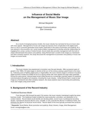 Influence of Social Media on the Management of Music Star Image