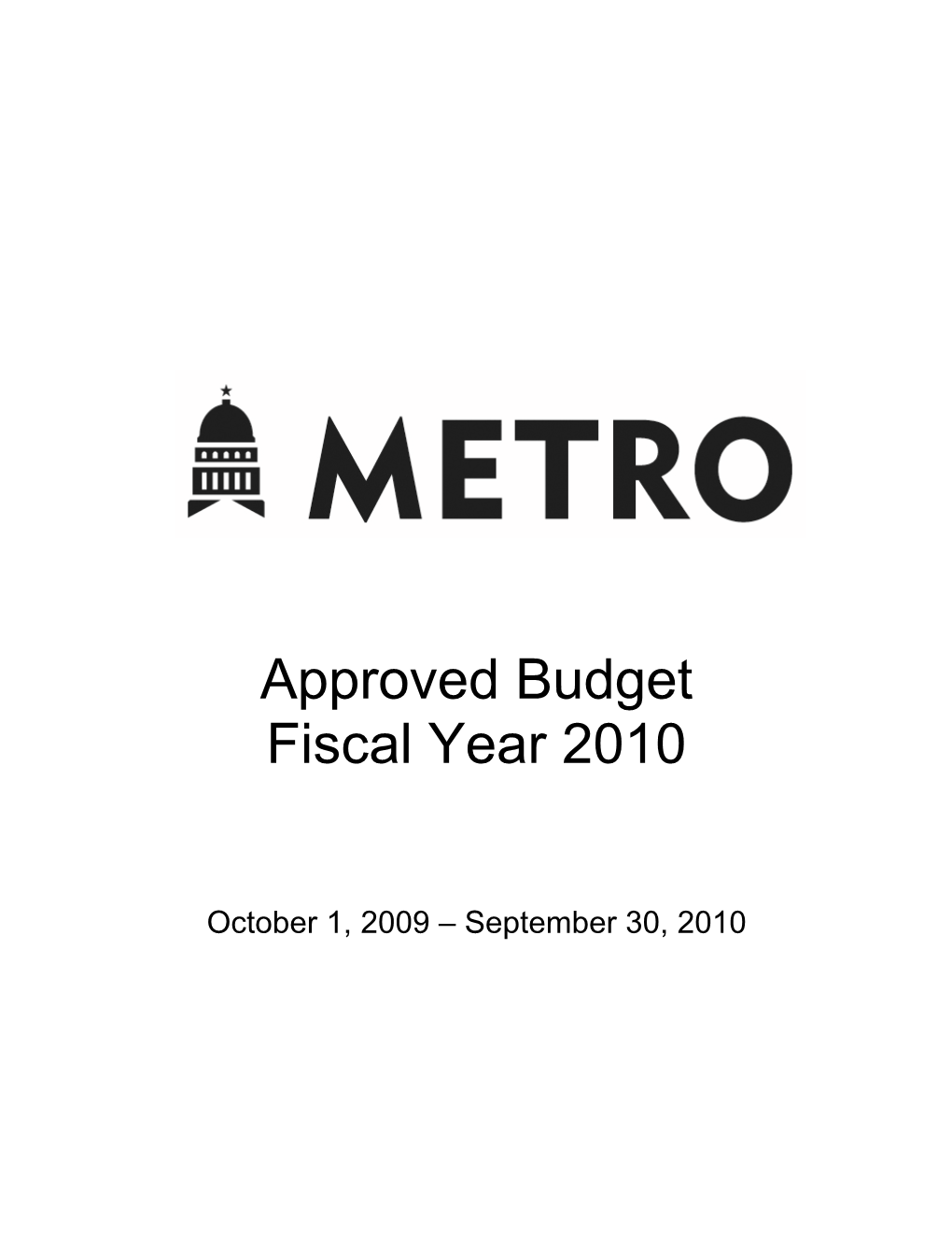 Fiscal Year 2010 Budget