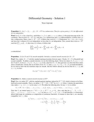Differential Geometry - Solution 1