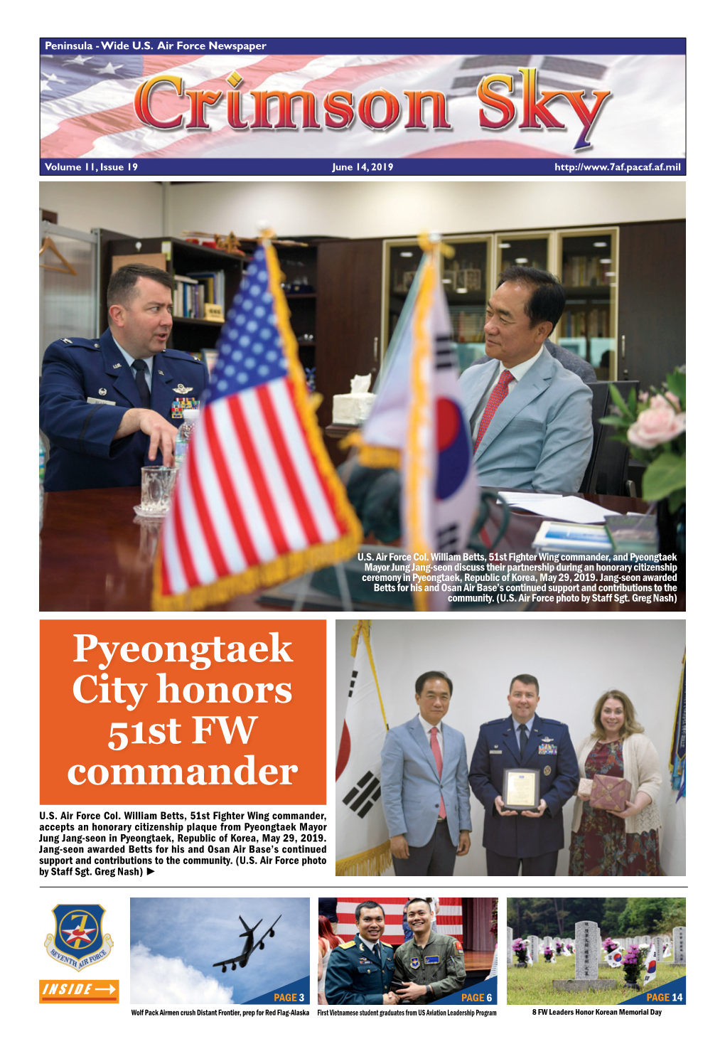 Pyeongtaek City Honors 51St FW Commander