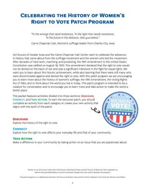 Celebrating the History of Women's Right to Vote Patch Program