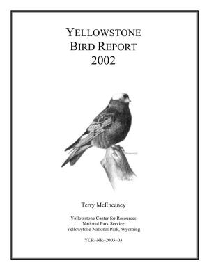 Yellowstone Bird Report 2002