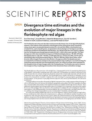 Divergence Time Estimates and the Evolution of Major Lineages in The