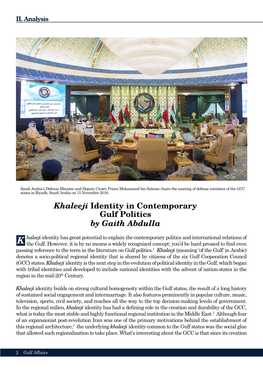 Khaleeji Identity in Contemporary Gulf Politics by Gaith Abdulla