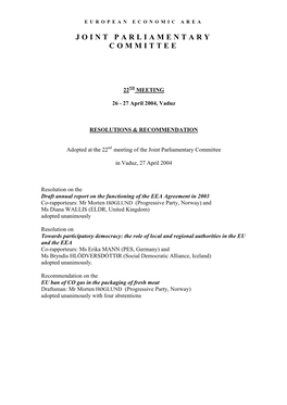 Annual Report on the Functioning of the EEA Agreement 2003