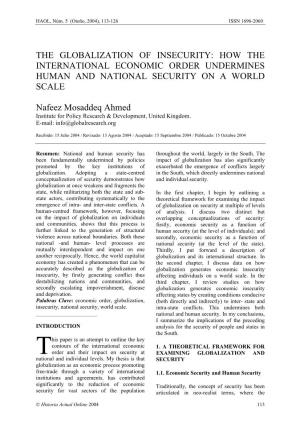 The Globalization of Insecurity: How the International Economic Order Undermines Human and National Security on a World Scale