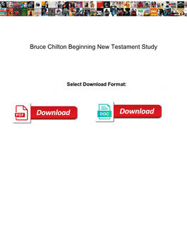 Bruce Chilton Beginning New Testament Study