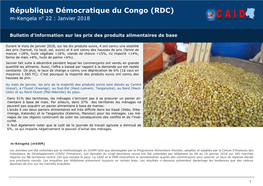 République Démocratique Du Congo (RDC) M-Kengela No 22 : Janvier 2018