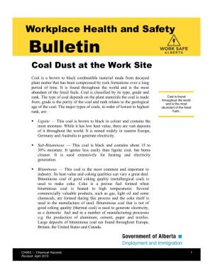 Coal Dust at the Worksite (Bulletin CH063)