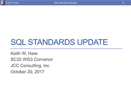 SQL Standards Update 1