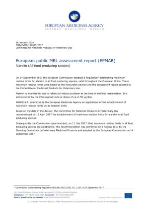 European Public MRL Assessment Report for Alarelin