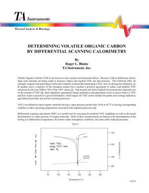 Determining Volatile Organic Carbon by Differential Scanning Calorimetry