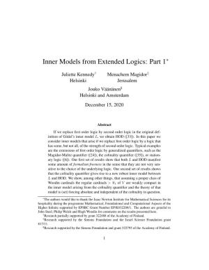 Inner Models from Extended Logics: Part 1*