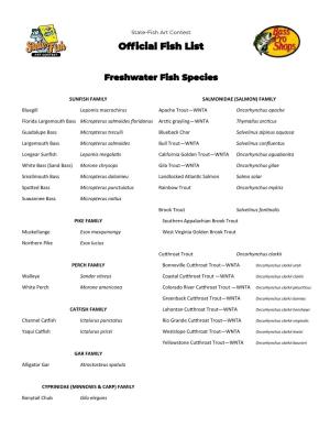 Official Fish List