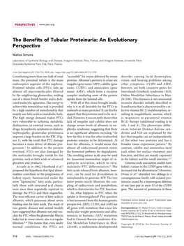 The Benefits of Tubular Proteinuria: an Evolutionary Perspective
