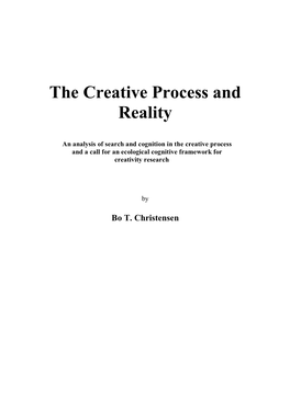 The Creative Process and Reality