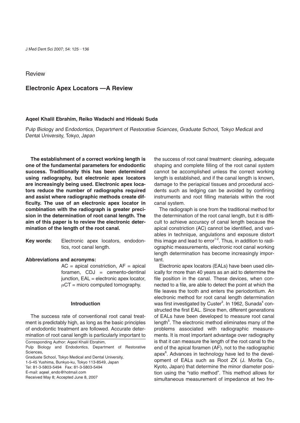 Review Electronic Apex Locators