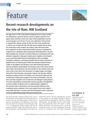 Recent Research Developments on the Isle of Rum, NW Scotland