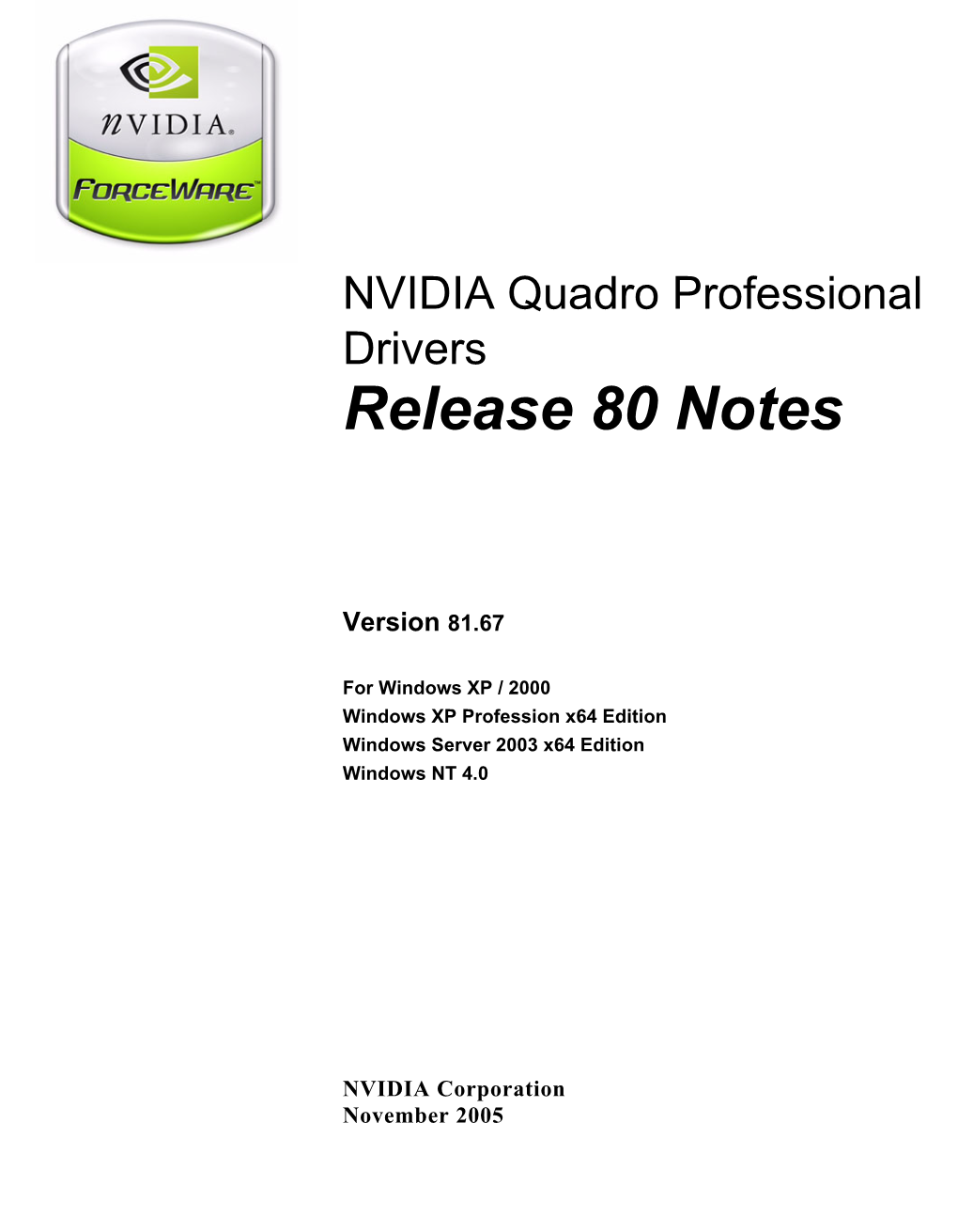 Release 80 Notes