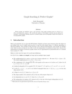 Graph Searching & Perfect Graphs