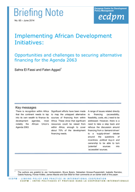 Implementing African Development Initiatives