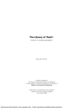 The Library of 'Flesh': a Return to Bodily Perception