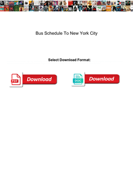 Bus Schedule to New York City