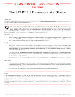 The START III Framework at a Glance