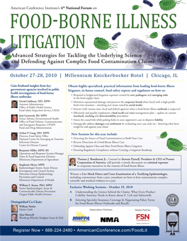 LITIGATION Advanced Strategies for Tackling the Underlying Science and Defending Against Complex Food Contamination Claims