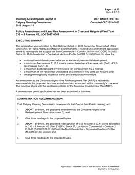 Policy Amendment and Land Use Amendment in Crescent Heights (Ward 7) at 336 – 8 Avenue NE, LOC2017-0369