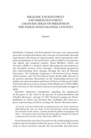 Changing Ideas of Freedom in the Indian Postcolonial Context