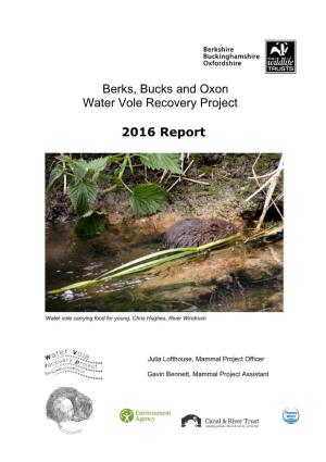 BBOWT Water Vole Recovery Project
