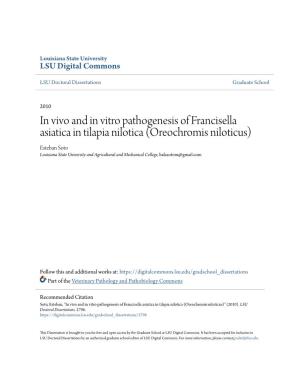 In Vivo and in Vitro Pathogenesis of Francisella Asiatica in Tilapia