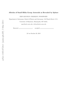 Albedos of Small Hilda Group Asteroids As Revealed by Spitzer