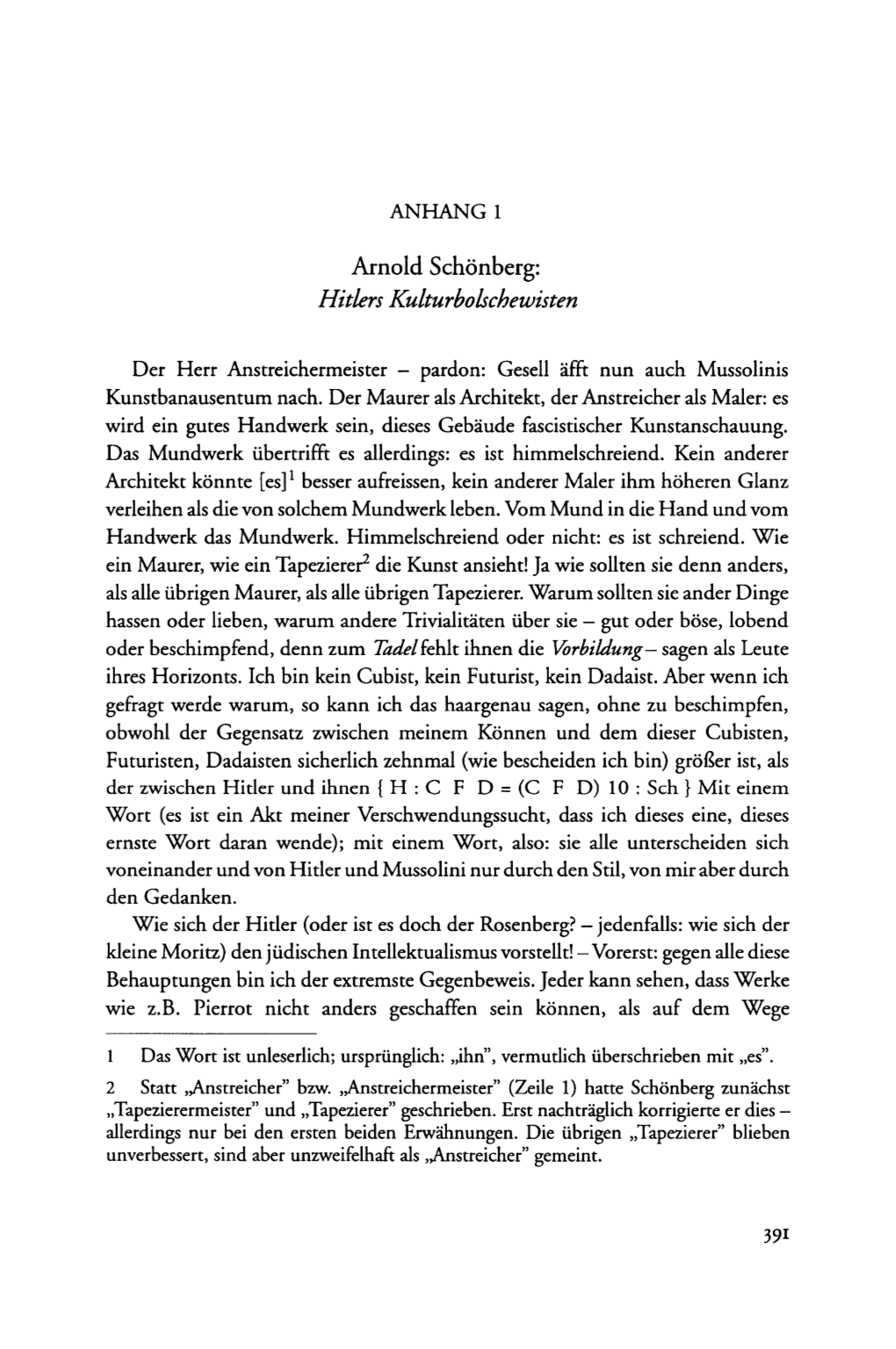 Arnold Schönberg: Hitlers Kulturbolschewisten