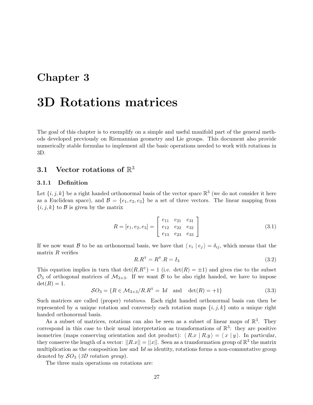 3D Rotations Matrices