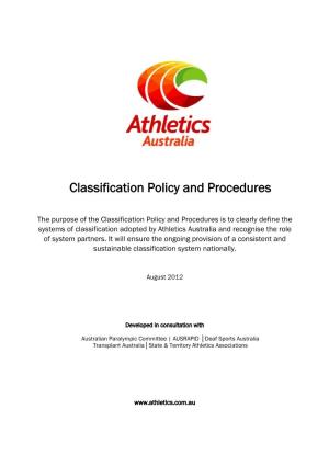 Classification Policy and Procedures