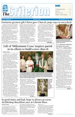 'Millennium Cross' Inspires Parish in Its Efforts to Build a New Church