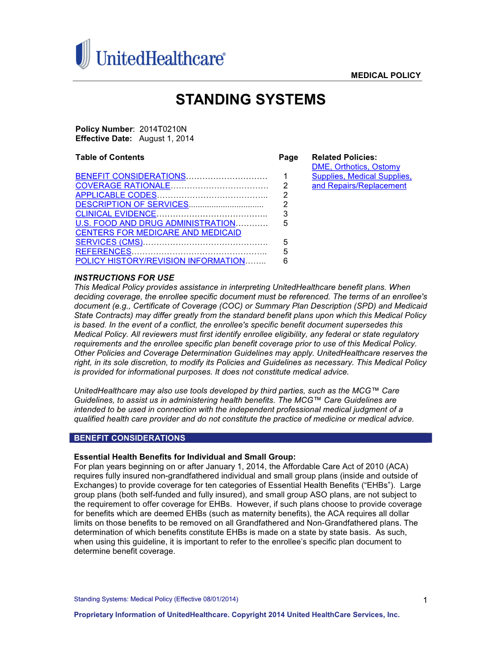 Standing Systems