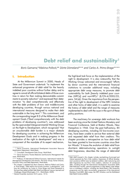 Debt Relief and Sustainability1