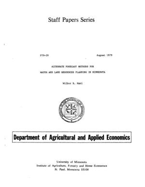 Depatiment of Agriculturaland Appliedeconomics