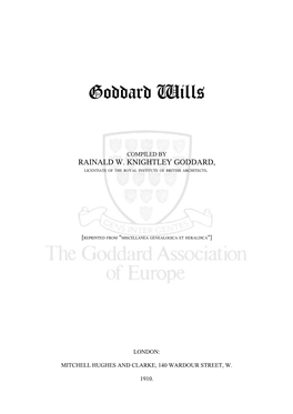 Goddard Wills 1606-1809