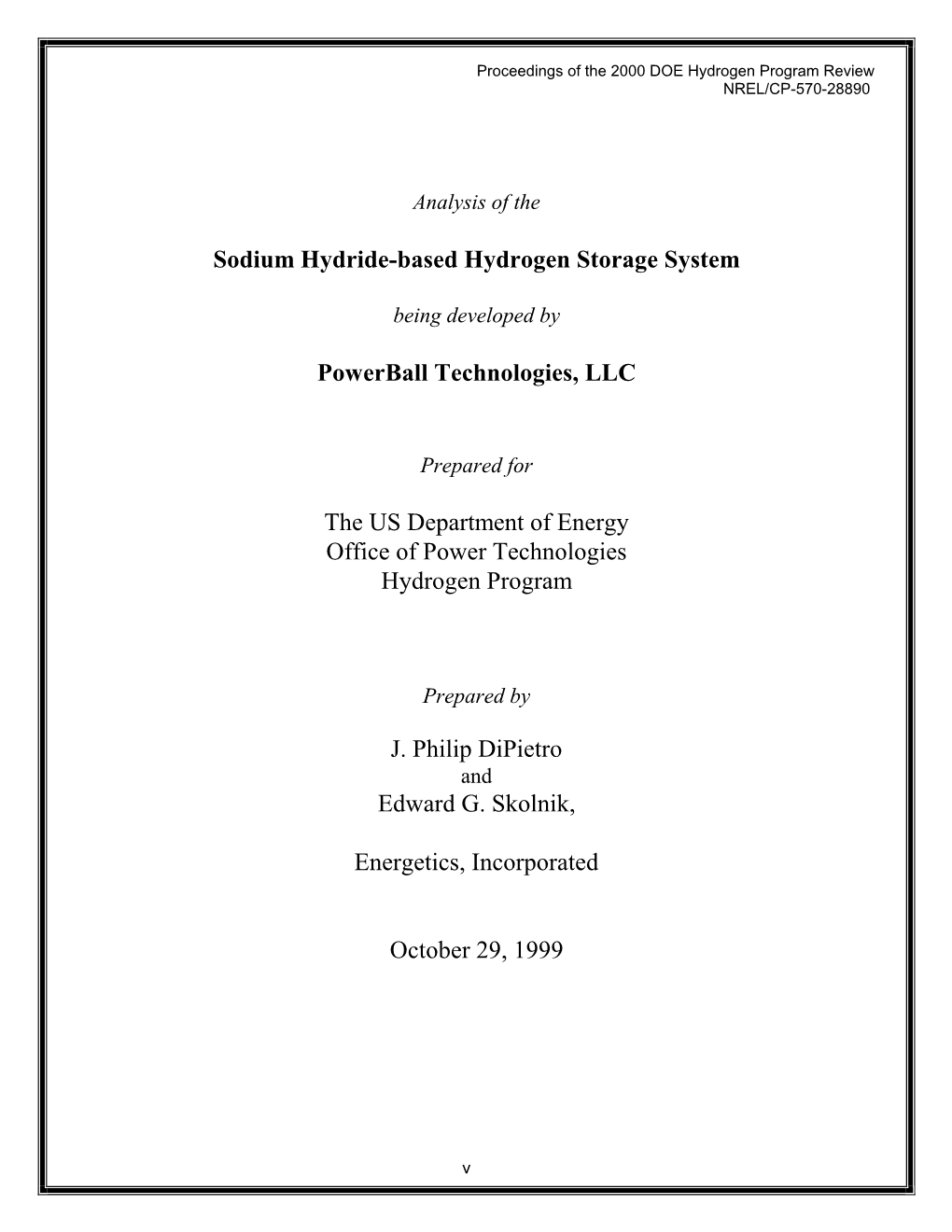 Sodium Hydride-Based Hydrogen Storage System